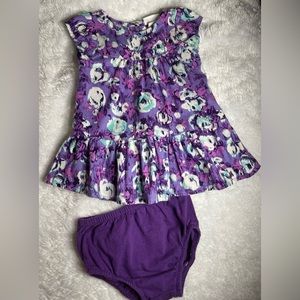 BABY GIRL PURPLE FLORAL OUTFIT | 9 MONTHS